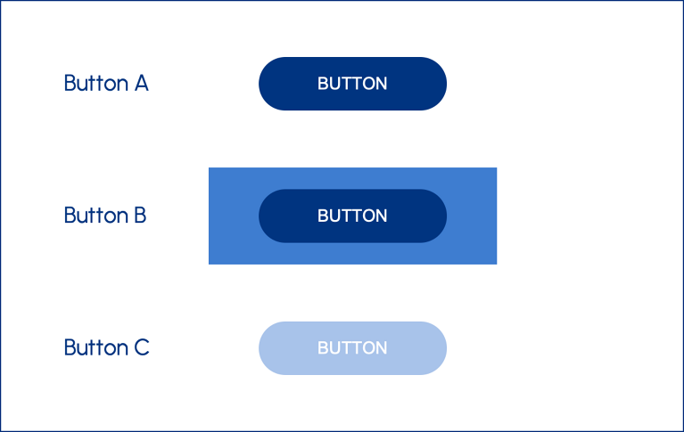 Drei Buttons in unterschiedlichen Blau-Tönen