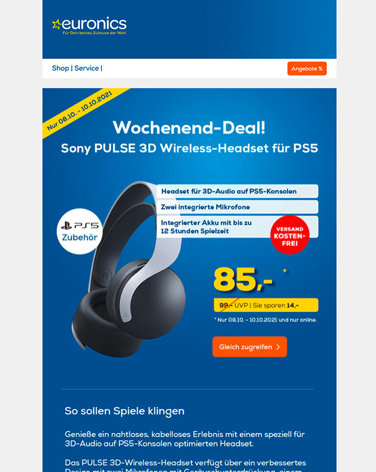 Beispiel-Newsletter von euronics