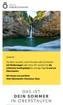 Newsletter-Beispiel von Oberstaufen Tourismus